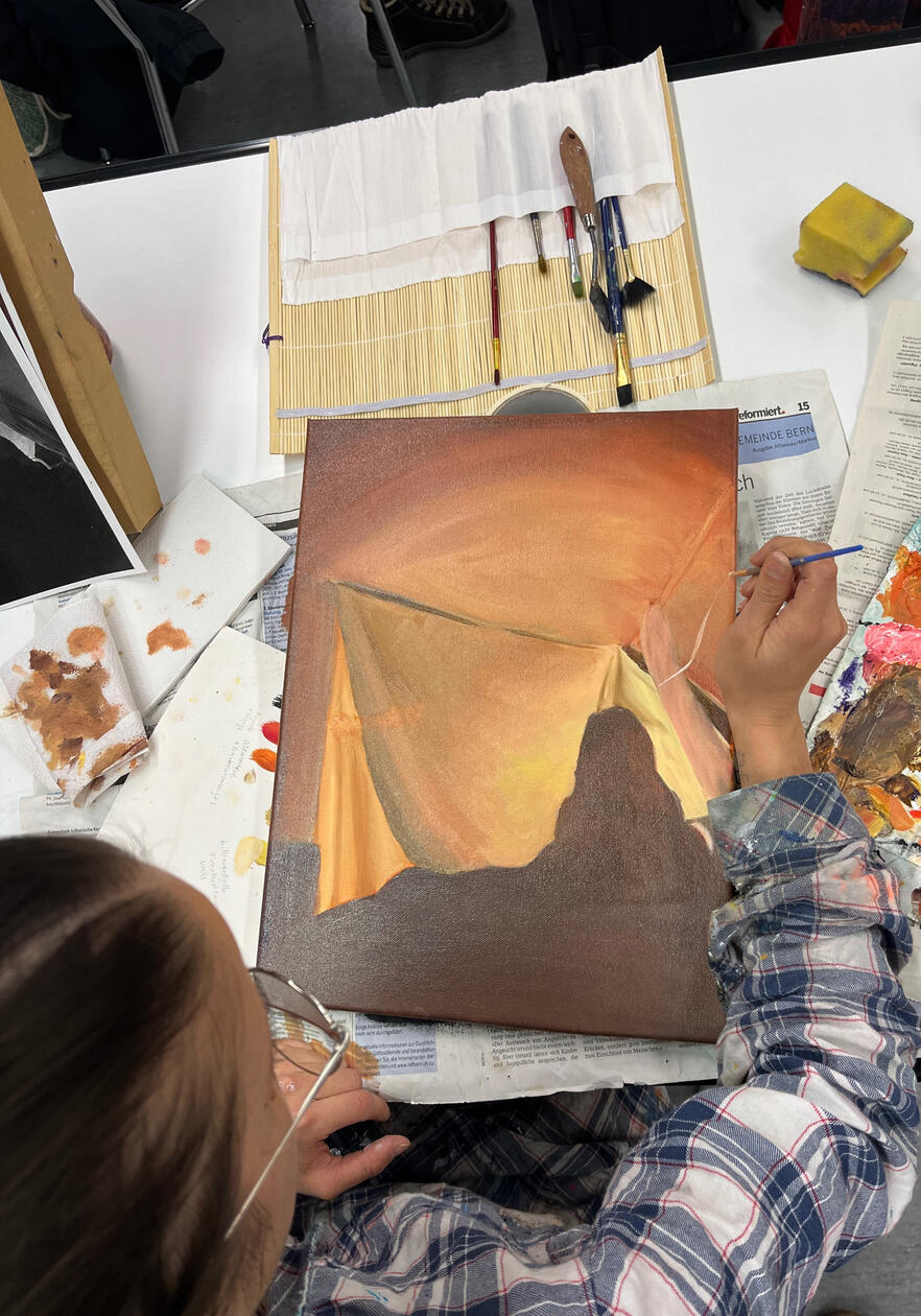 escondite (hideout) (Oilpainting in proccess, Bern, 2023)