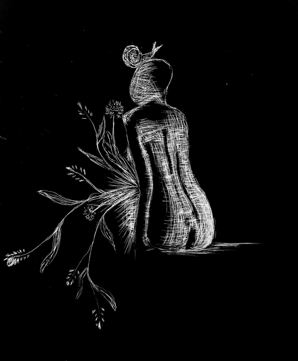 Entre suspiros / Among Sighs (scraping cardboard, Biel, 2023)