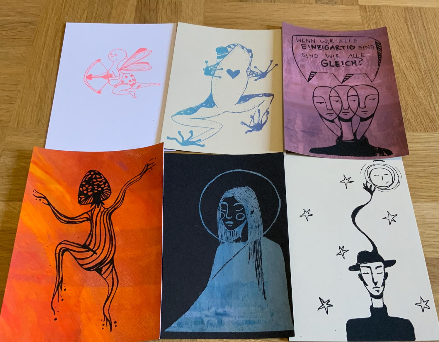 Dreamy postcard collection (screen-printing, Bern, 2023)